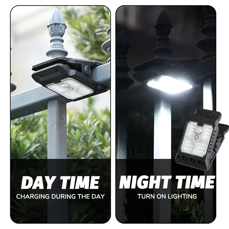 Lámpara solar de exterior con pinza para el hogar, aplique solar de pared impermeable, iluminación automática con sensor de movimiento.
