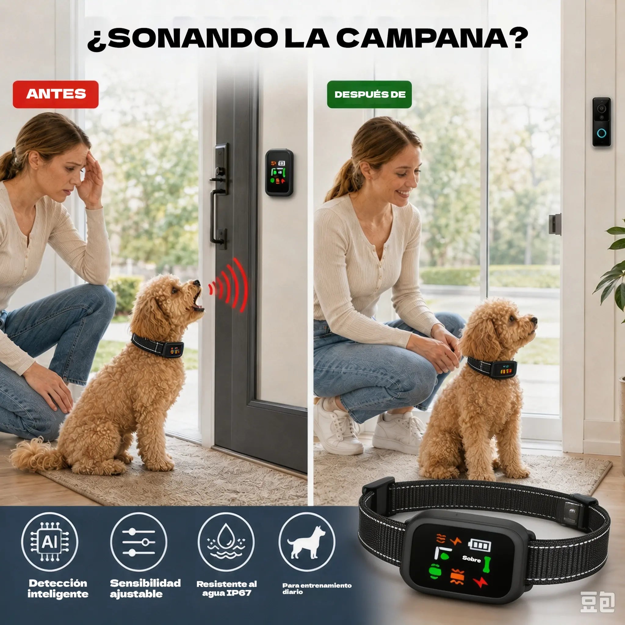 🥳50% DE DESCUENTO🐶 Collar antiladridos inteligente para perros