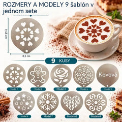 9 položiek za 22 eur☕ Forma na kávové latte art z nehrdzavejúcej ocele