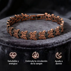 🦋✨ Pulsera magnética de cobre con mariposa ajustable Elegante, cómoda y perfecta para cualquier ocasión 💖
