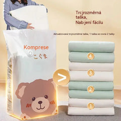 🧳【Sada 5 kusů】💨 Velký, stlačitelný vakuový úložný sáček: není potřeba pumpička, nepropustný a ideální pro úsporu místa v kufrech i doma ✈️