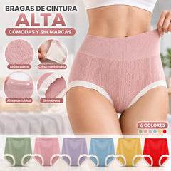 1 juego de 6 piezas✨ Braguitas de Cintura Alta con Grafeno · Comodidad y Ajuste Perfecto
