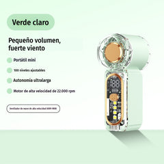 🥳🌬️Ventilador pequeño portátil de alta velocidad y larga duración.