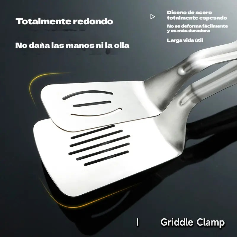 👨‍🍳Pinzas de acero inoxidable 304 para freír filetes y pescado en sartén.