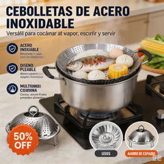 🥳50% DE DESCUENTO♨️🍲Vaporera extensible de acero inoxidable
