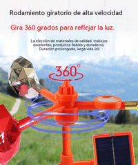 🐦☀️ Ahuyentador Solar de Aves · Protección con Sonido y Luz 360°
