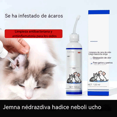 🐱🐶 Gotas suaves para limpiar los oídos de tu mascota – Adiós a las infecciones y molestias del oído externo.