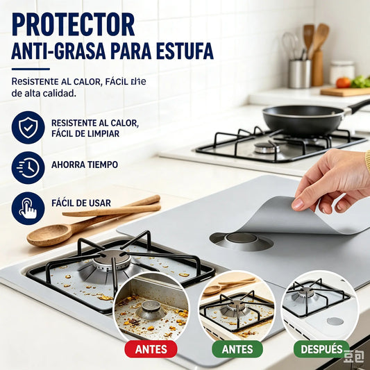 🥳【Paquete de 8 piezas】🔥🍳Alfombrilla para estufa de gas resistente a altas temperaturas, a prueba de aceite y manchas.