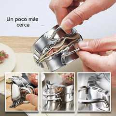 🥟Cortador 8,5 cm + Molde para dumplings 8,5 cm✨ ¡Dumplings caseros con un acabado perfecto en minutos!✨ Acero inoxidable de grado alimentario