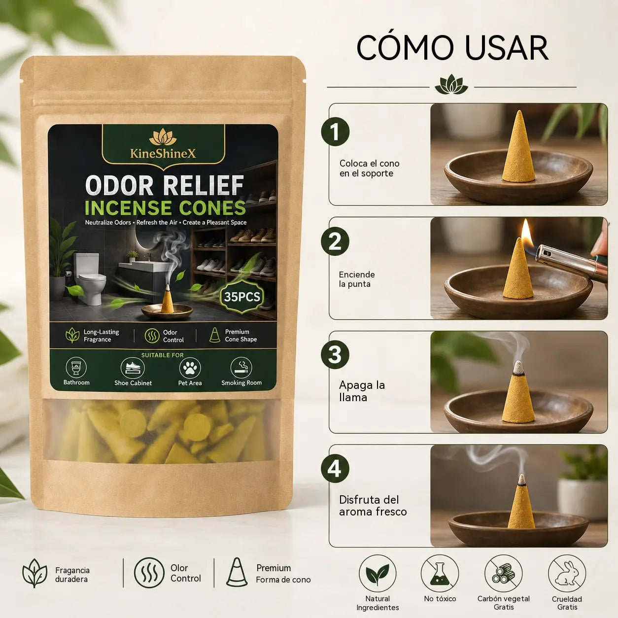 🥳Producto estrella de 2026🥳💞¡Más de 50.000 unidades vendidas! 🌧️🕯️ ¡A mitad de precio! Cono eliminador de olores para el hogar: ideal para baños, armarios o porches. ¡Refresca al instante! 💚✨