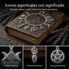 Pulsera de dijes vintage con aire místico para mujer – Joyería celestial, gótica y boho 🔮✨