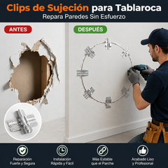 🏠【Un juego de 10 piezas cuesta 27 euros.】Clips de fijación para paneles de yeso, aptos para paneles de 1/2" y 5/8", para reparar paredes de paneles de yeso dañadas.