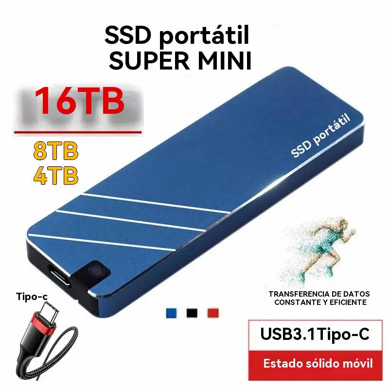 📣【SSD externo pequeño】💫Alta velocidad de transferencia, diseño compacto, ligero, resistente a golpes, estable
