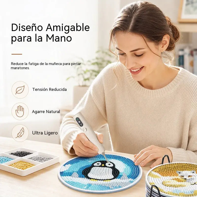 💎⚡ ¡CREA MÁS RÁPIDO! Lápiz eléctrico para colocar diamantes con precisión ✨