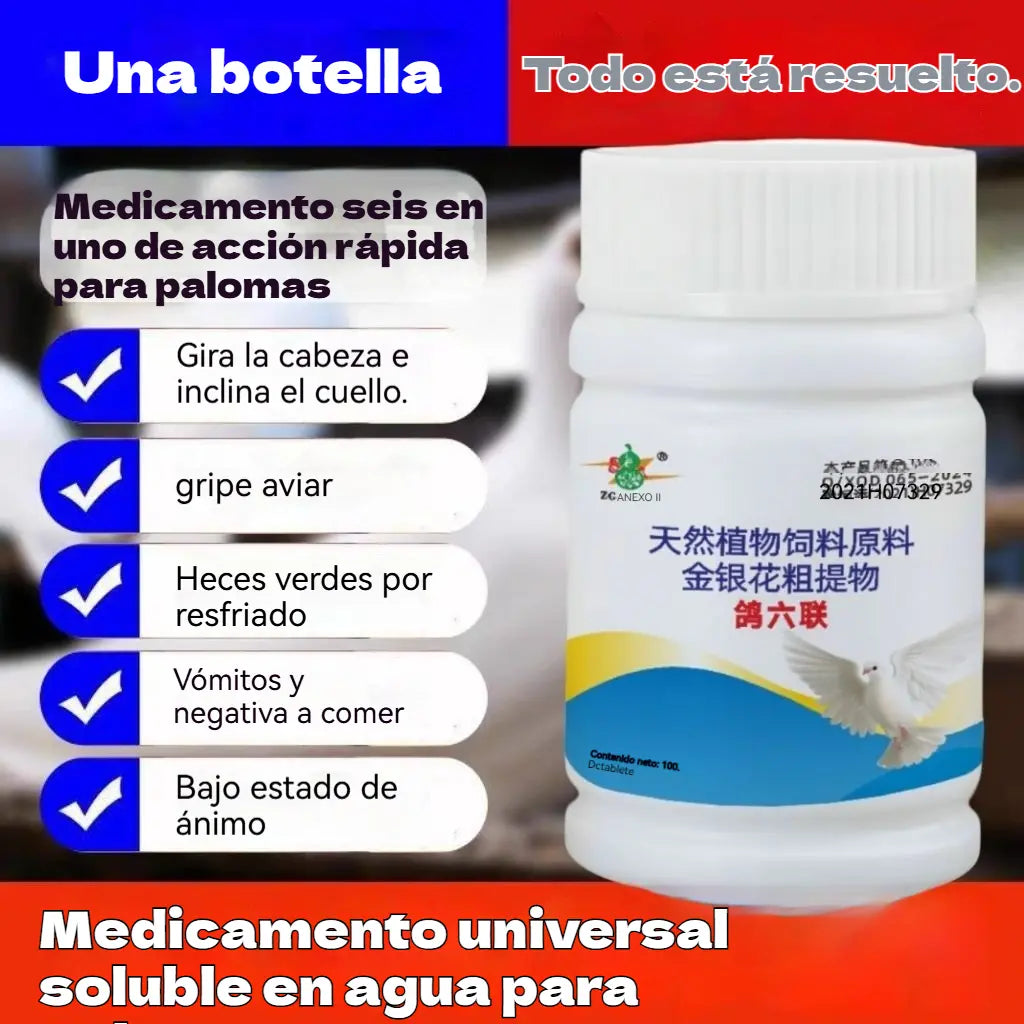 🔥50%OFF【✨Compra 1 y llévate 1 gratis】2 juegos por 25 euros🔥🕊️🕊️100 comprimidos, medicamento especial para palomas mensajeras, tratamiento 6 en 1 para palomas: ¡curación rápida, resultados significativos!