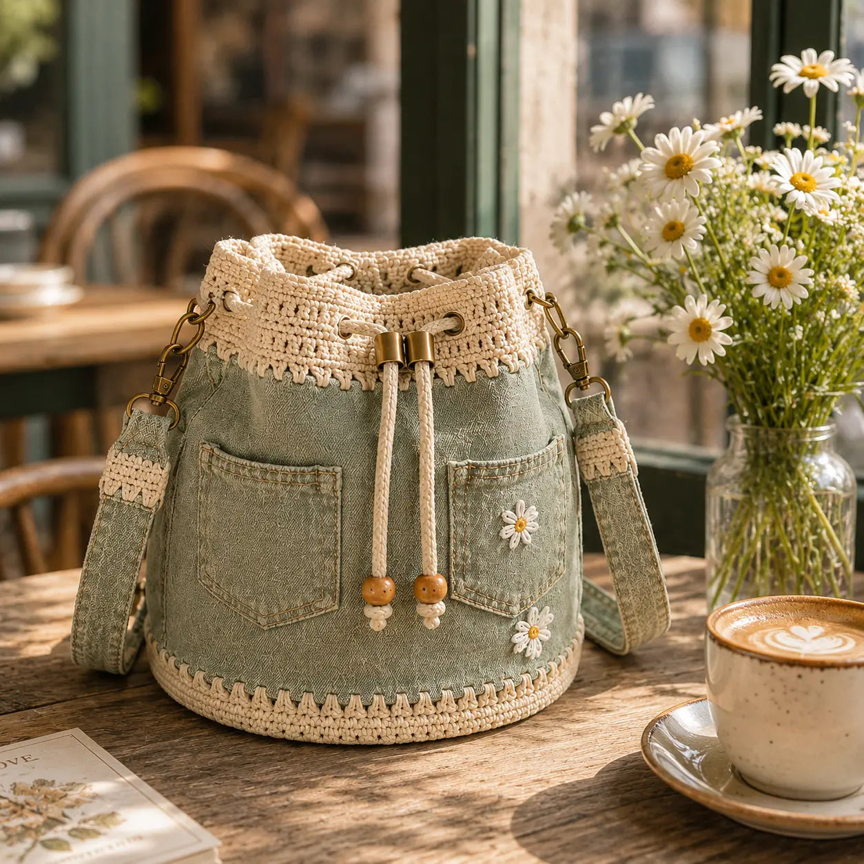 Bolso vaquero tejido de estilo bohemio para completar todos tus atuendos ✨