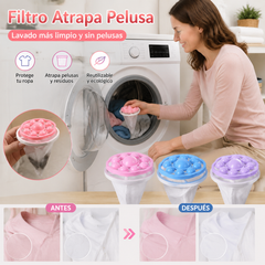🌀6 piezas 25€✨ Filtro Flotante para Lavadora – Atrapa Pelusas, Cabellos y Pelos de Mascota en Cada Lavado 🧺