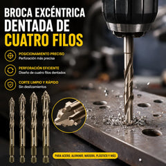 🛠🛠【6PCS 26 euros】【4+5+6+8+10+12mm】Juego de brocas excéntricas de 6 flautas de alta resistencia