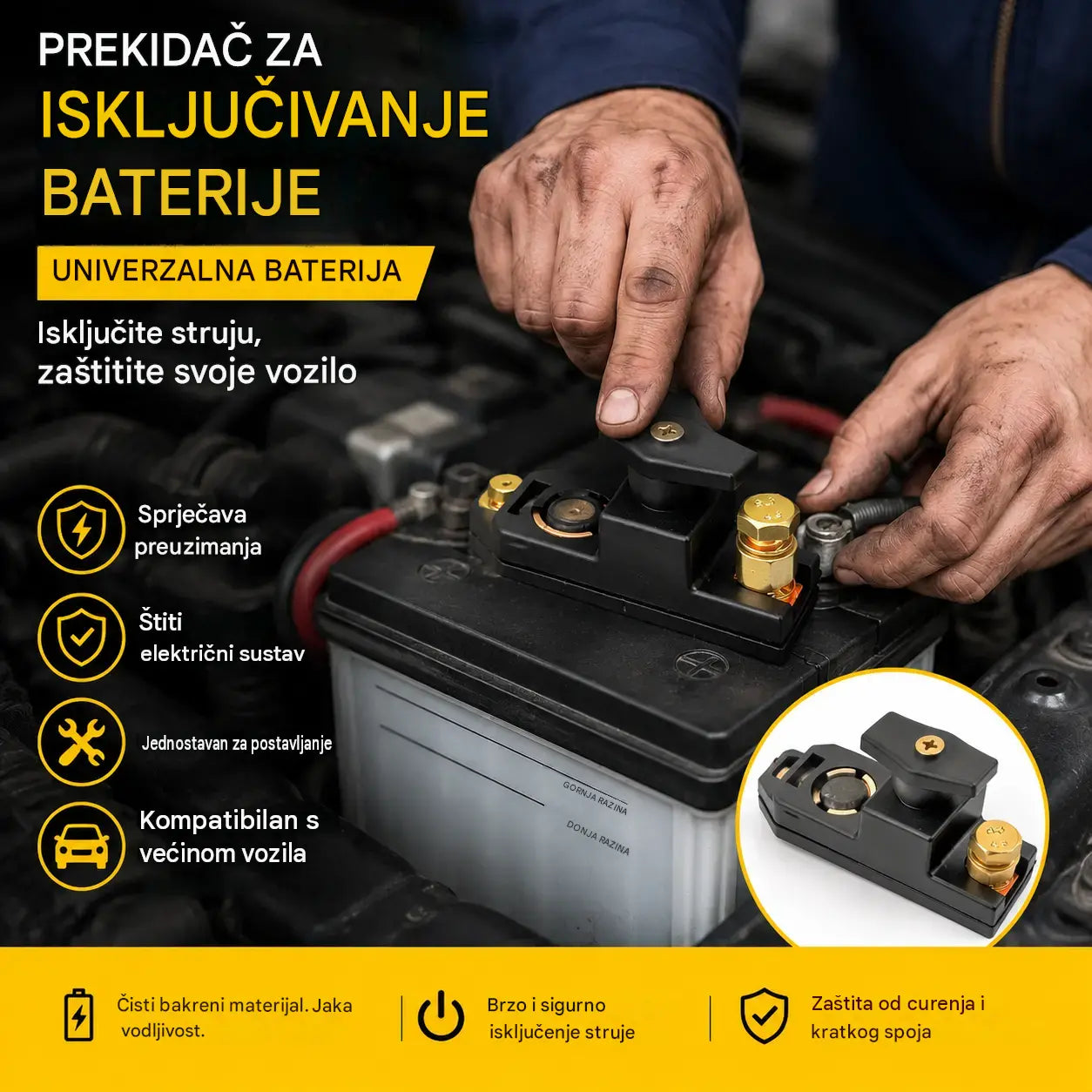 🚗🧰Univerzalni prekidač za isključivanje akumulatora automobila