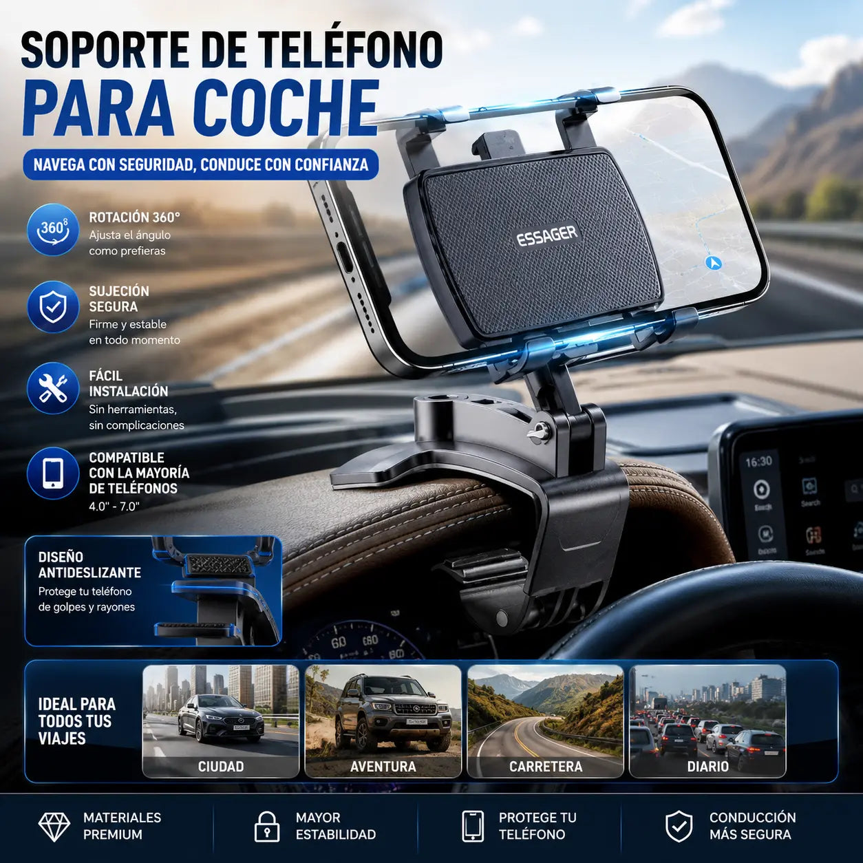 🔥Compra 1 y llévate 1 gratis🔥2 piezas 25 euros📱 Soporte de Móvil con Pinza 360° — ¡Sujétalo Donde Quieras y Disfruta con las Manos Libres!