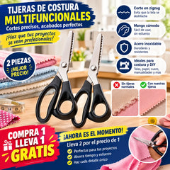 ✂️【Compra 1 y llévate 1 gratis】 🧵 Corta varias capas sin fatiga en las manos: tijeras de zig-zag de acero inoxidable de alta calidad. Diseño ergonómico con empuñadura suave. Envío gratuito al Reino Unido.