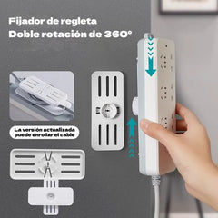 ✨【Paquete de 5 piezas】🥳🔌Nuevo soporte autoadhesivo para regleta de enchufes sin necesidad de taladrar