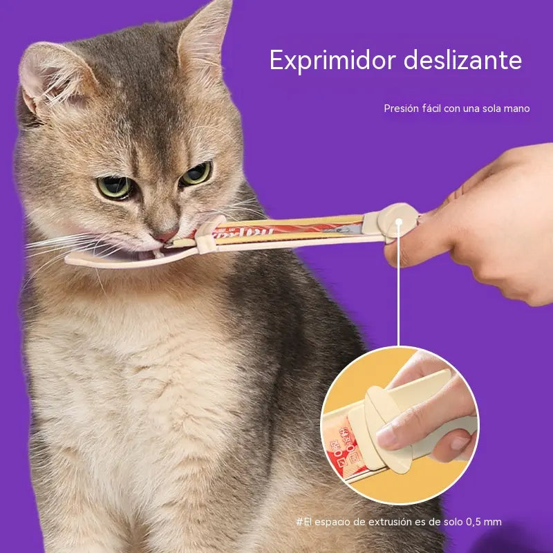 🔥💞Cuchara para alimentar gatos - Diseño de cuchara ancha tipo cuchara que se puede apretar con una sola mano.
