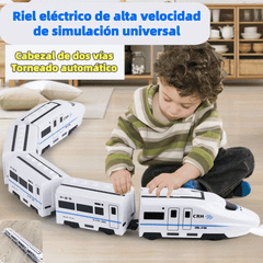 🚂✨ Tren Eléctrico Infantil Todoterreno con Luces, Sonidos y Giro Automático