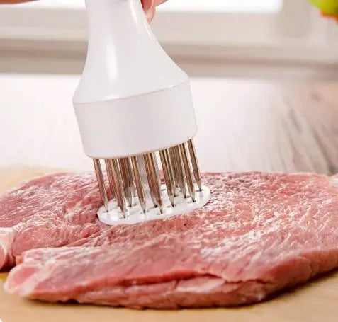 Aguja ablandadora de carne de acero inoxidable de 21 puntas para bistec, barbacoa y cocina.