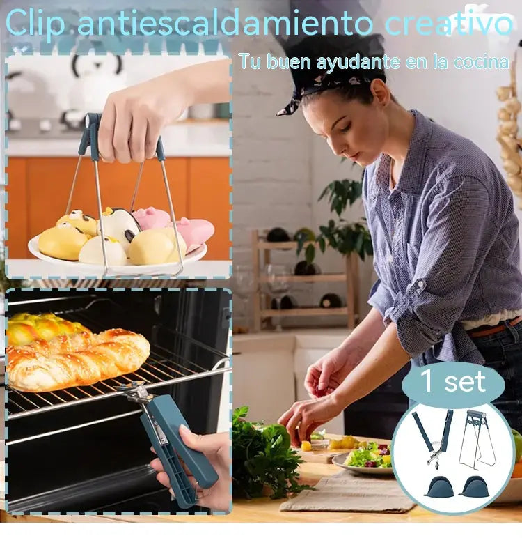 🔥【3 piezas】Clip de goma anti-escaldaduras multifuncional para cocina