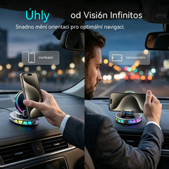 📱 Držák do auta RGB s automatickým uchycením a bezdrátovým nabíjením 15 W