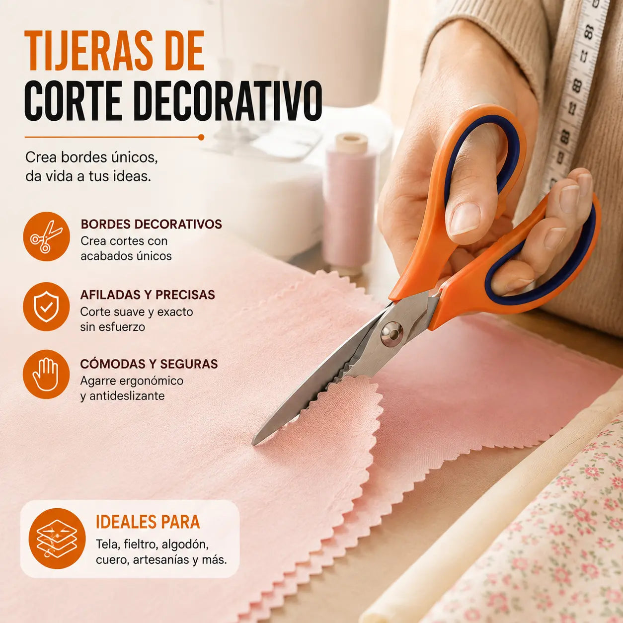 ✂️✂️ Tijeras dentadas profesionales - Tijeras de tela afiladas y dentadas