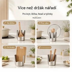 Kupte 1 a získejte 1 zdarma – 【2 ks】Nerezový držák na poklici, naběračku a špachtli – integrovaný, stabilní a protiskluzový kuchyňský organizér