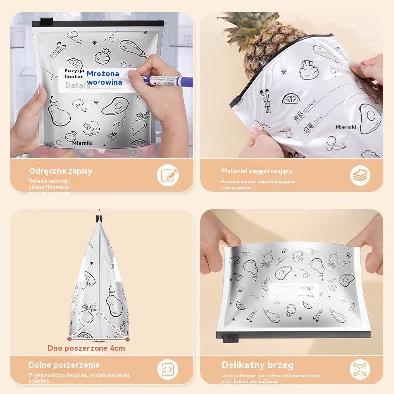 【90 sztuk】Aluminiowa torba spożywcza z zamknięciem strunowym, zapewniająca świeżość i możliwość przechowywania w lodówce w gospodarstwie domowym