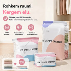 🧳【5-osaline komplekt 31 eurot】💨 Suur, kokkusurutav vaakumkott: pumpa pole vaja, lekkekindel ja ideaalne ruumi kokkuhoiuks kohvrites ja kodus ✈️