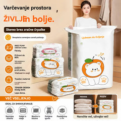 ✨🗃️ 5-delni komplet 💨 Velike stisljive vrečke za shranjevanje: Zračna črpalka ni potrebna, neprepustne, idealne za prihranek prostora v kovčku in doma ✈️