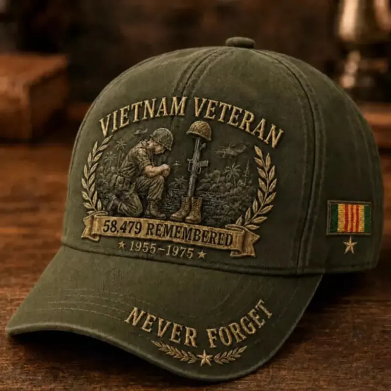 🧢🤠Gorra conmemorativa para veteranos de la guerra de Vietnam 🎁 Compra cualquier gorra y recibe una moneda conmemorativa de doble cara de regalo.