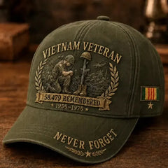 🧢🤠Gorra conmemorativa para veteranos de la guerra de Vietnam 🎁 Compra cualquier gorra y recibe una moneda conmemorativa de doble cara de regalo.