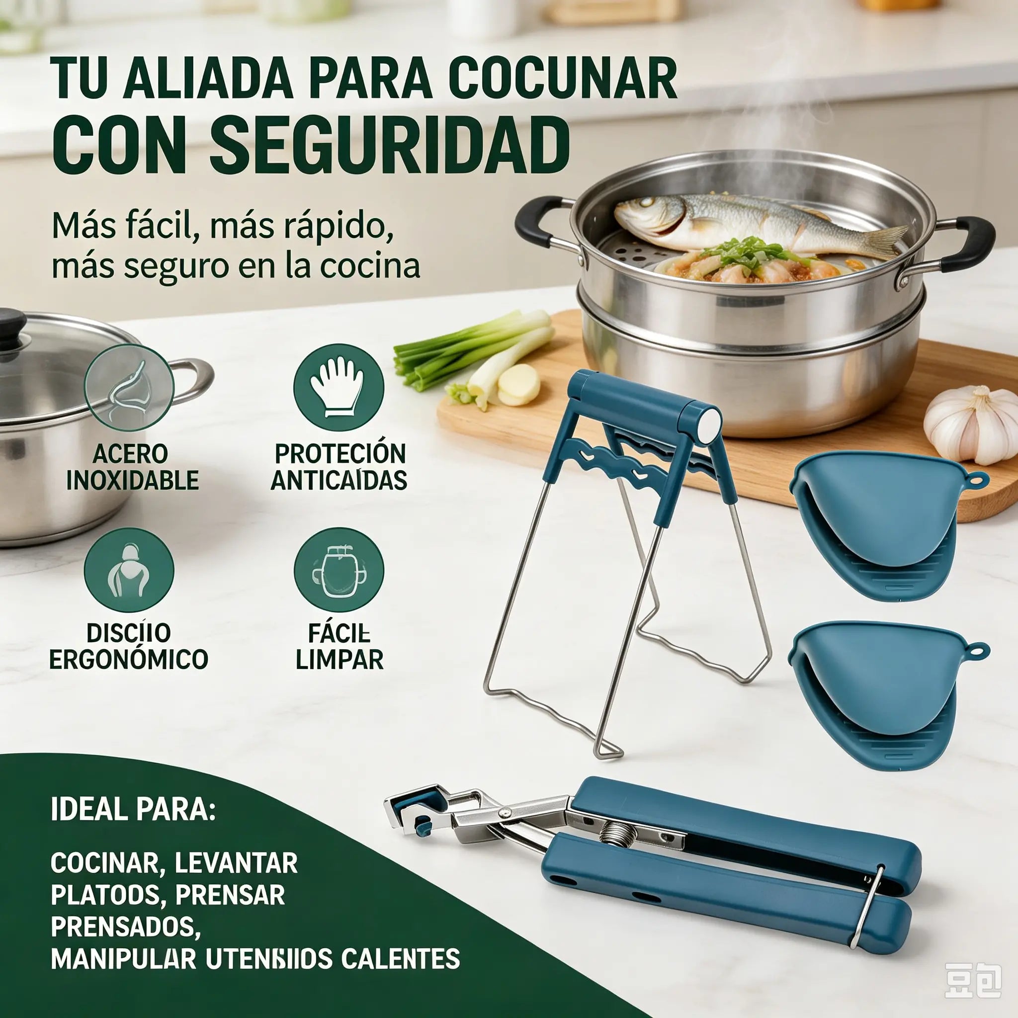 🔥【3 piezas】Clip de goma anti-escaldaduras multifuncional para cocina