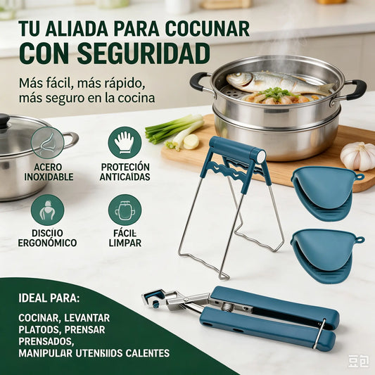 🔥【3 piezas】Clip de goma anti-escaldaduras multifuncional para cocina
