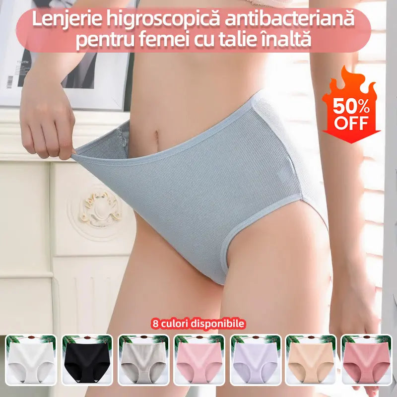 🔥UTOLSÓ NAPI AKCIÓS 49% KEDVEZMÉNY🔥Női higroszkópos, antibakteriális, magas derékú fehérnemű