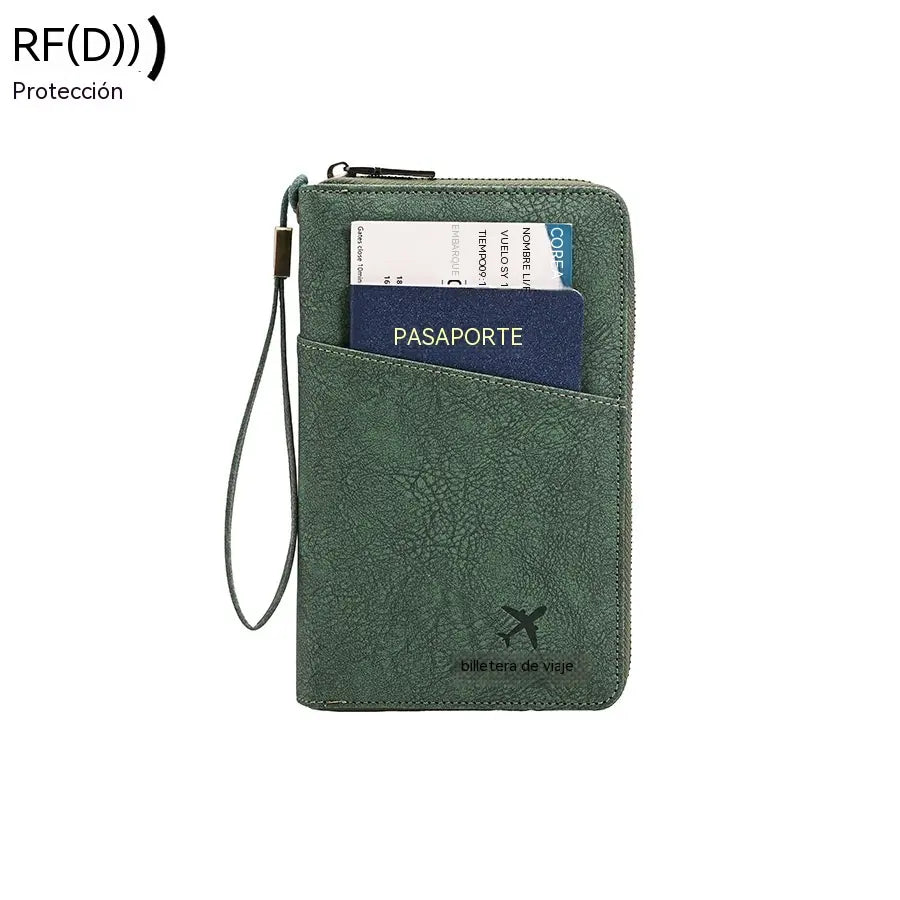 ✈️ Portapasaportes RFID de Viaje | Organizador Elegante para 4 Pasaportes y Documentos, Seguro y Práctico