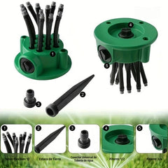 🌿 Aspersor de Jardín 360° Ajustable | Riego Fácil y Preciso para Plantas y Césped 💧