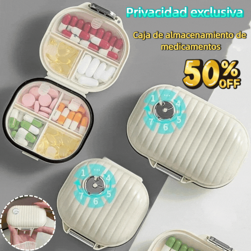 🔥【Compra 1 y llévate 1 gratis】🎁Caja de almacenamiento multifuncional a prueba de humedad de 7 rejillas, portátil, caja de medicamentos, caja de joyería