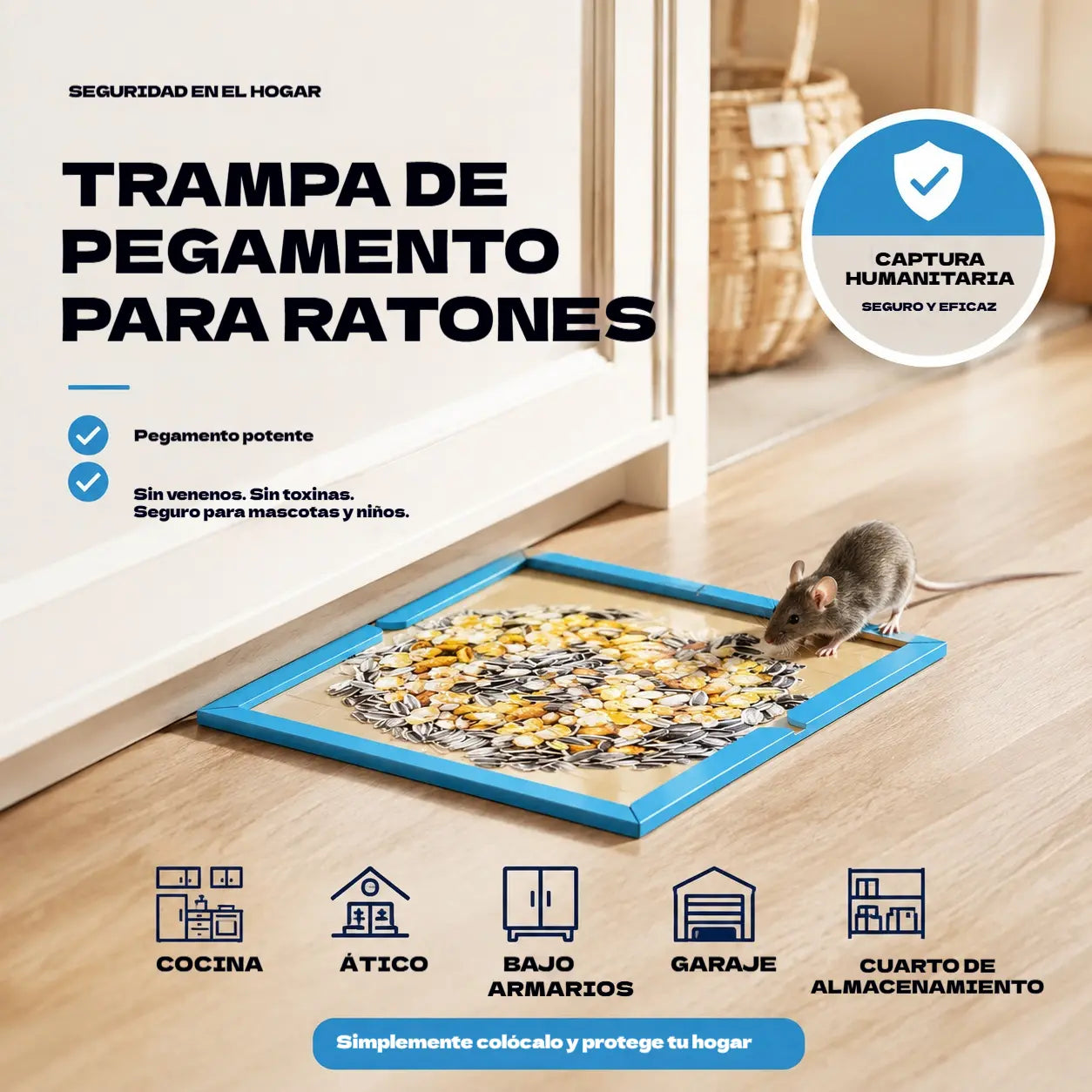 Trampa Adhesiva para Ratones de Interior