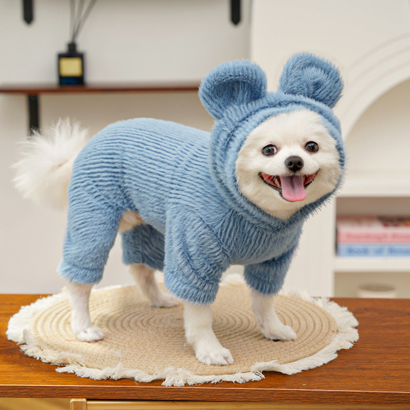 【0.5-10kg】🧸 Abrigo cálido para perros y gatos – suave, adorable y con orejitas