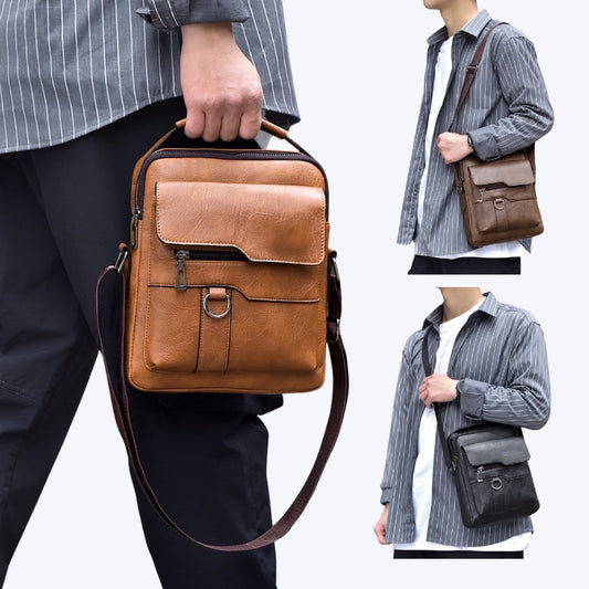 👜✨ Bolso Casual de Piel de Vacuno para Hombre – Elegante, Resistente y de Gran Capacidad