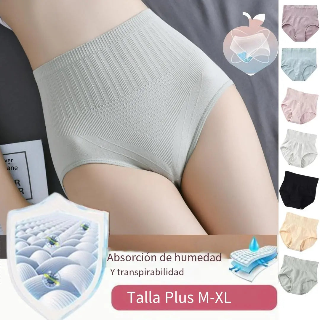 Último día con 50 % de descuento:【Compre 7 y obtenga 7 gratis】 bragas antibacterianas impermeables de cintura alta