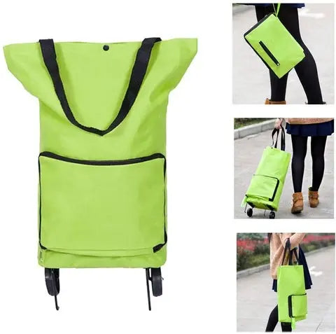 🔥 Carrito de Compra Plegable 2 en 1, Bolsa con Ruedas de 23 L 🛒✨