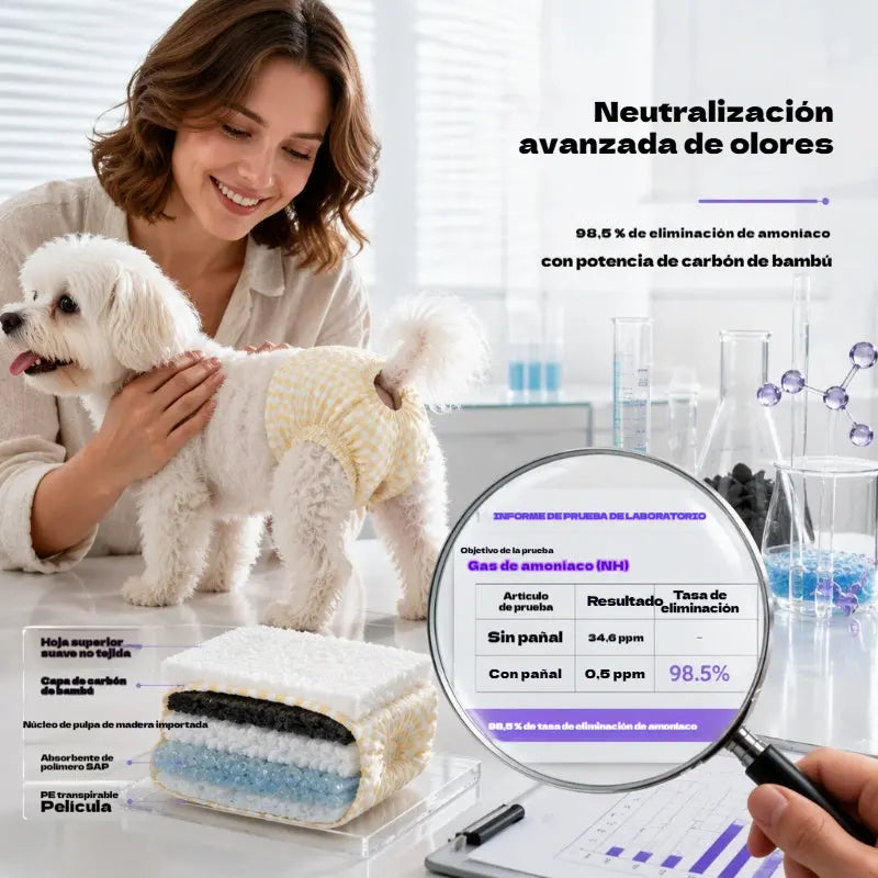 🐶💧 Pañales desechables para mascotas: súper absorbentes, transpirables y cómodos, mantienen a tu perro o gato seco y feliz 🐱✨
